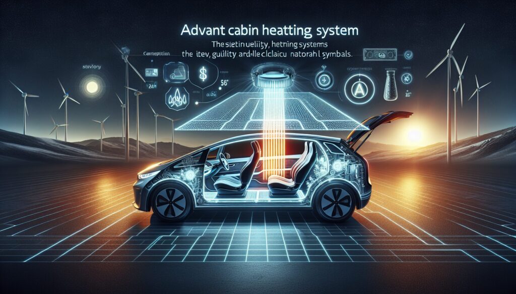 Advanced cabin heating system in an electric vehicle, glowing under ideal lighting, showcasing the elegance of EV thermal technology.