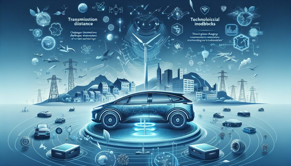 Electric vehicles and charging pads with visual cues for distance and efficiency challenges in wireless charging technology.