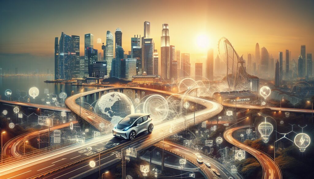 The Ultimate Guide to Autonomous Electric Vehicle Technologies A sleek autonomous electric vehicle navigates a bustling cityscape, showcasing modern urban mobility and innovation.