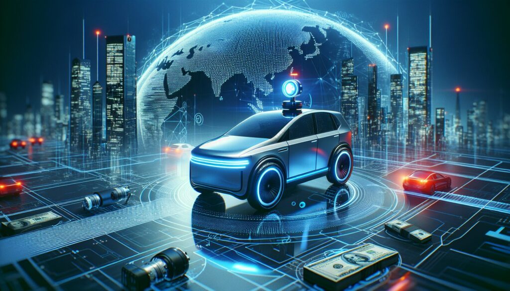 The Ultimate Guide to Autonomous Electric Vehicle Technologies A sleek, futuristic electric vehicle in motion, highlighting AI technology with glowing sensors and advanced design elements.