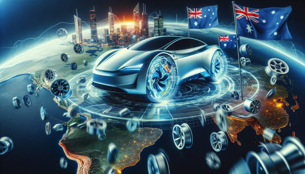 Sleek lightweight wheels for electric cars showcasing aerodynamic design with artistic lighting and composition.