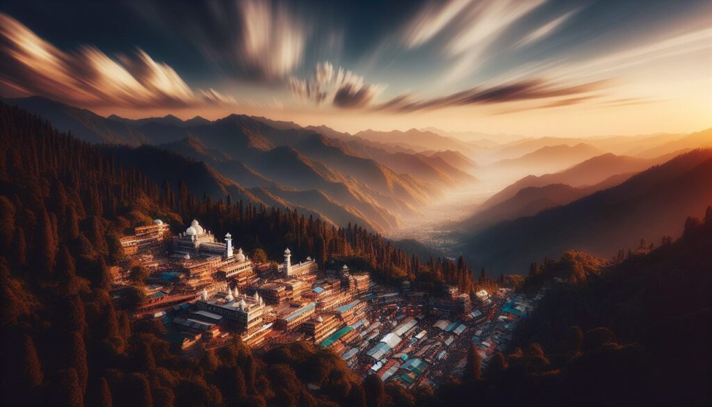 Mountains in northern Pakistan transition from daylight to twilight, illustrating time-lapse photography storytelling.